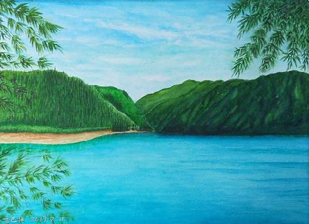 华安在墙绘中,如何绘画绿水青山?