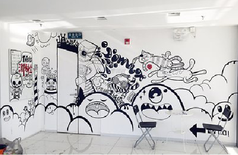 华安手绘墙并非传统涂鸦。